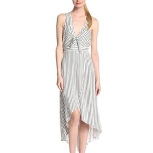 BCBGeneration Printed Woven Tie Front Midi Dress